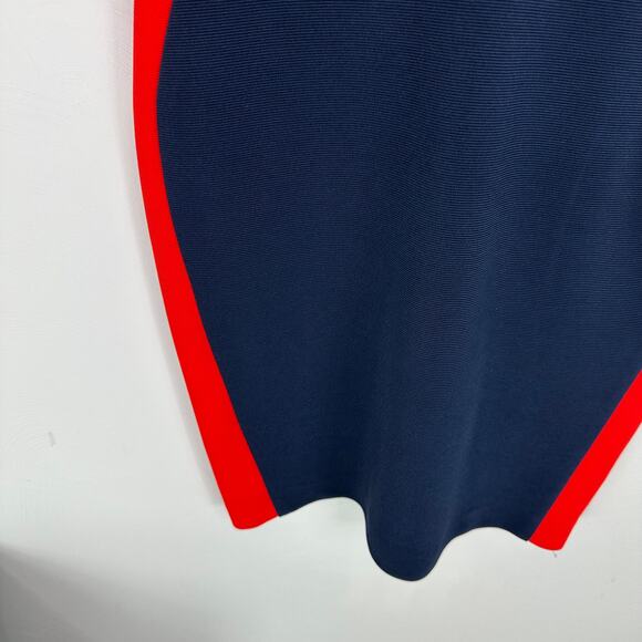 Joseph Ribkoff Navy & Orange Sheath Cap Sleeve Dress - Picture 2 of 8